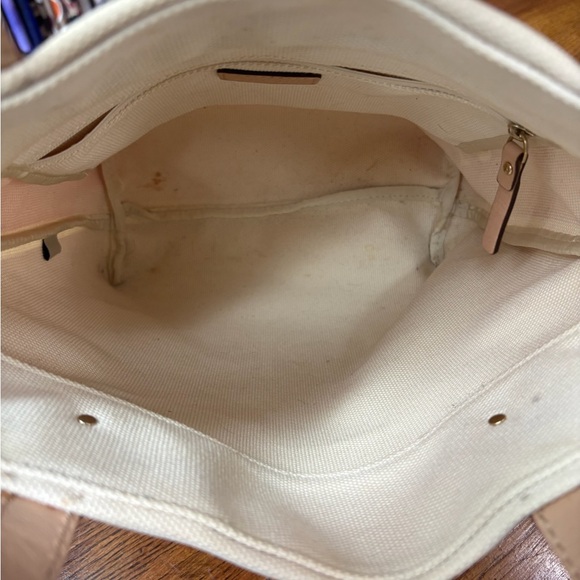 Kate Spade Vibrant Pink and Cream Canvas Tote - Picture 6 of 11